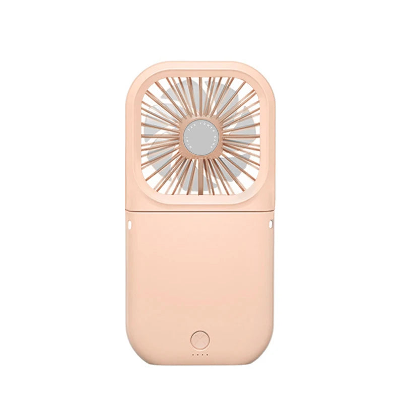 Outdoor mini folding fan, handheld small fan, USB rechargeable portable neck fan, desktop stand small fan