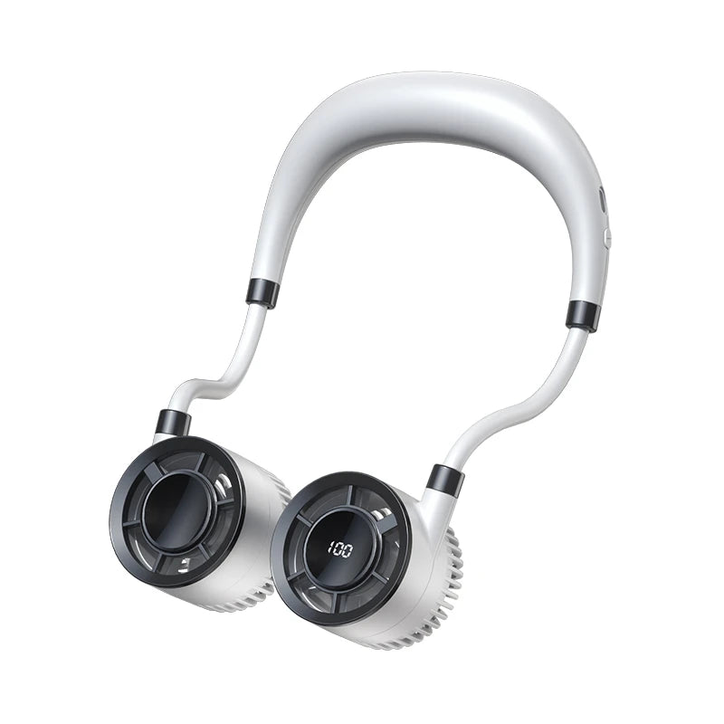 Lenovo Digital Display Neck Fan Rechargeable 5000mAh Portable Wearable Cooling Air Cooler USB Fan Outdoor Sports Travel