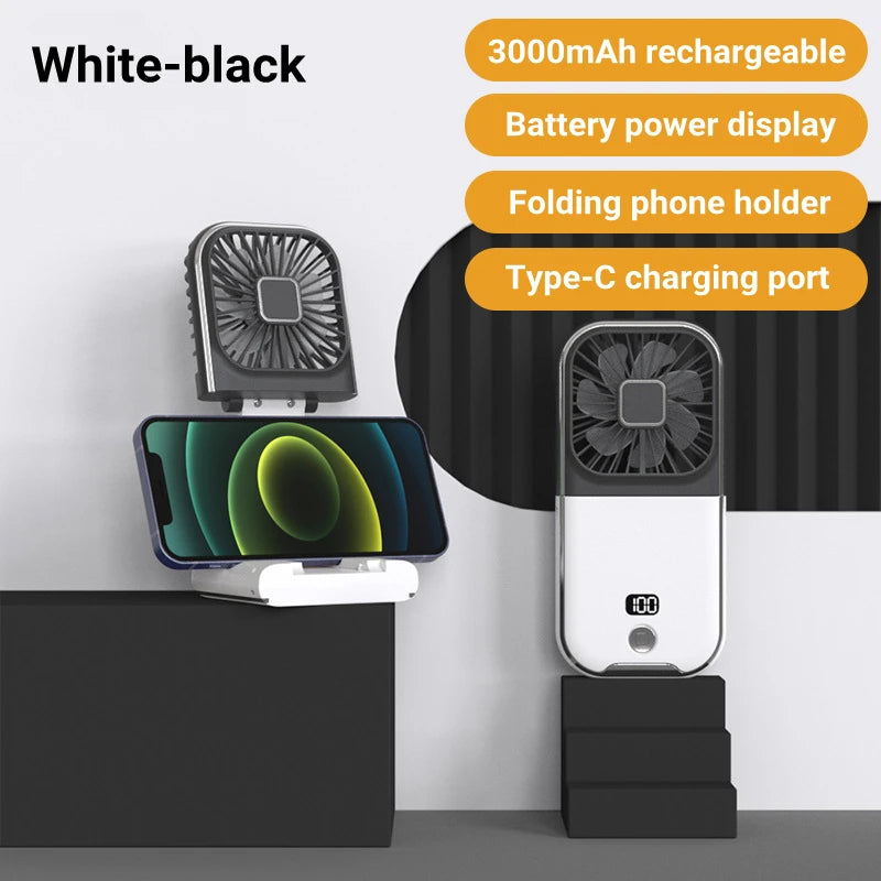 CoolBreeze™ Foldable Portable Fan – 3000mAh USB Rechargeable