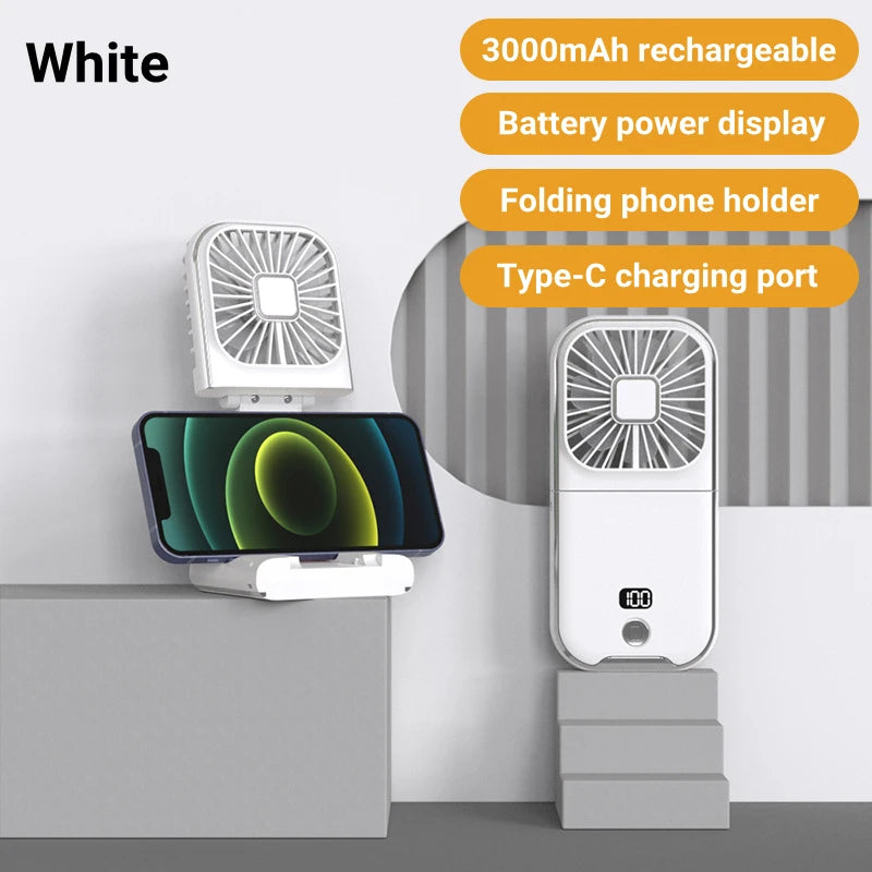 CoolBreeze™ Foldable Portable Fan – 3000mAh USB Rechargeable